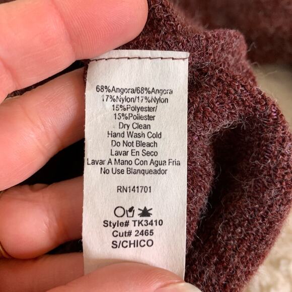 143 Story by Line Up maroon angora blend cut out sweater size Small - Picture 12 of 12